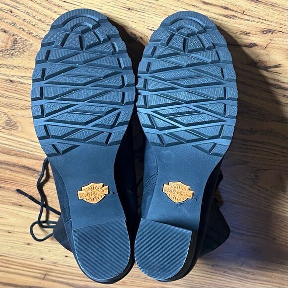 Harley Davidson Women’s Black 7” Lace Up D84701 Seneca Motorcycle Boot - Picture 7 of 9